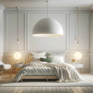 DALL·E 2023 10 30 18.31.50 Foto realista de una habitacion pequena y minimalista con predominancia del color blanco. Una cama sencilla con ropa de cama blanca se situa en el cen